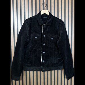 New ATM Sherpa Jacket Medium Womens Black Velvet Corduroy Chunky